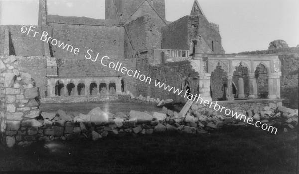 HOLYCROSS ABBEY CLOISTERS & TOWER FROM S.W. CORNER